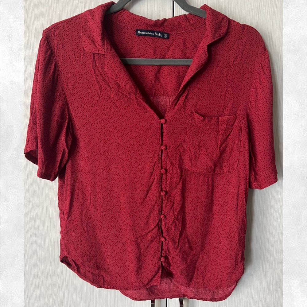 Abercrombie & Fitch Polka Dot Button Down Collar Shirt